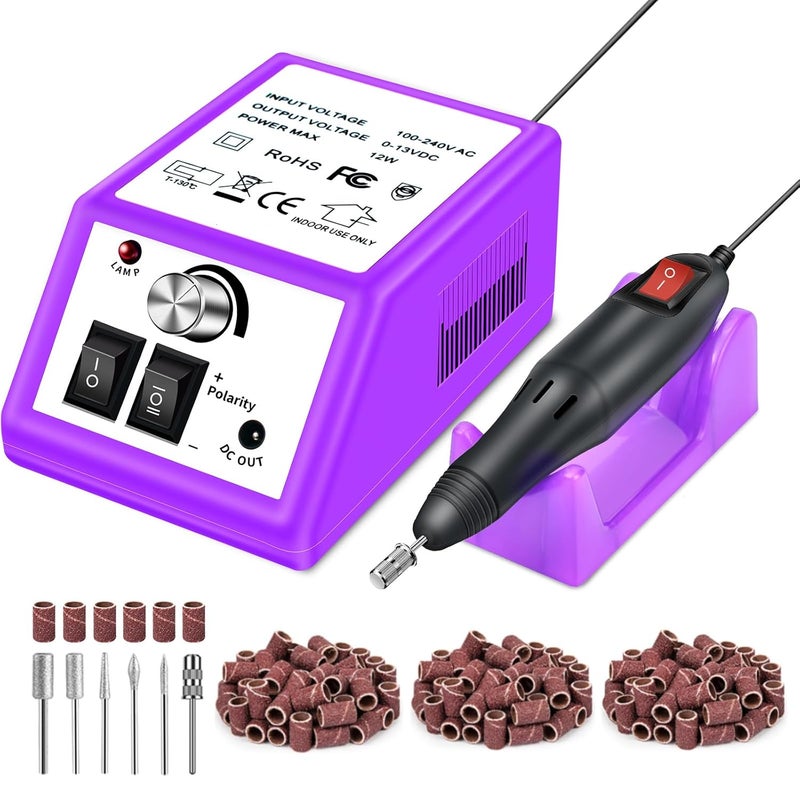 LAVAED Nail Drill Professional E Filer for Nails Electric Nail File, Nail Filer Electric Drill Nail Kit with 156pcs Sanding Bands and Nail Drill Bits for Acrylic Nail Gel Nail Manicure Pedicure - Image 1